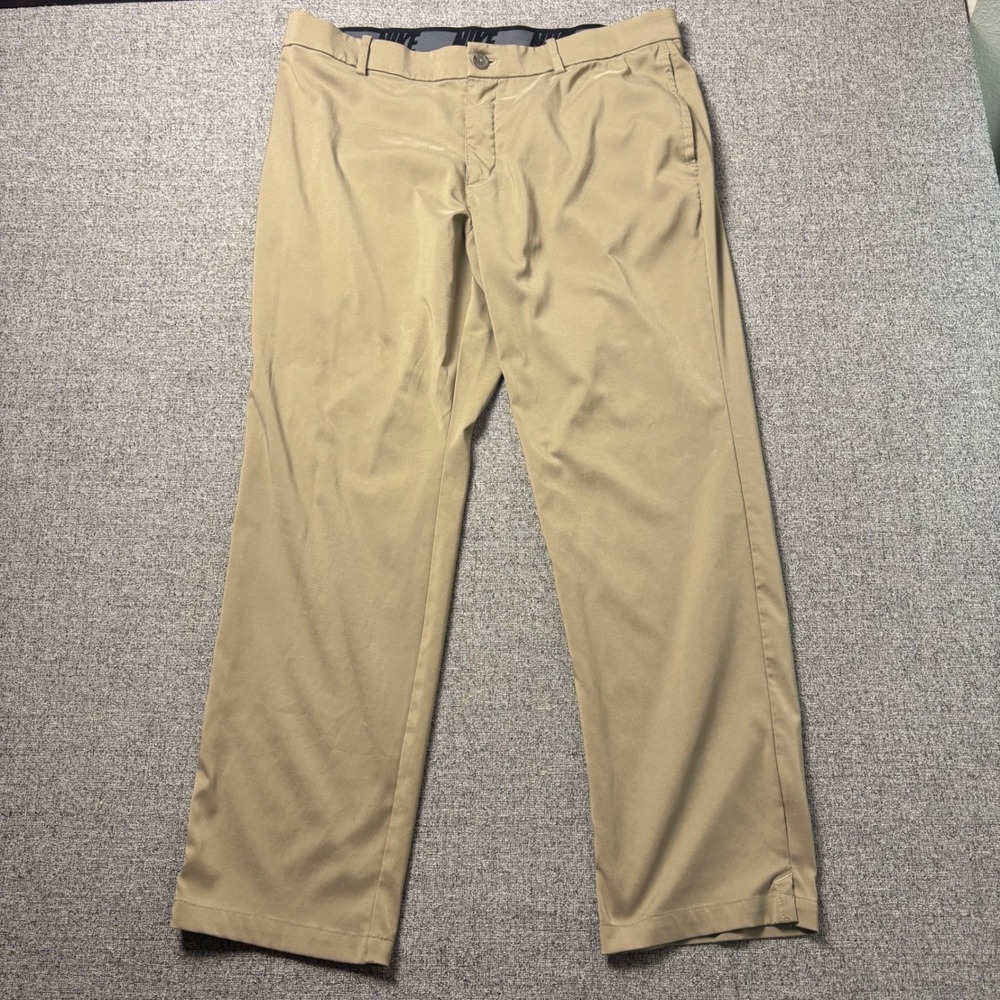 Nike Pants Mens 38x30 Dri-FIT Standard Fit Khaki Tan Golf Stretch Chino